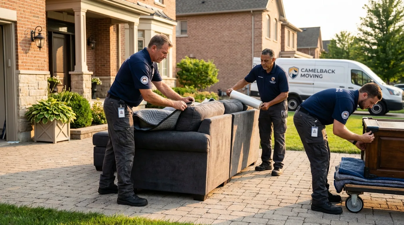 Large estate moving crew wrapping furniture in Barbourville, KY